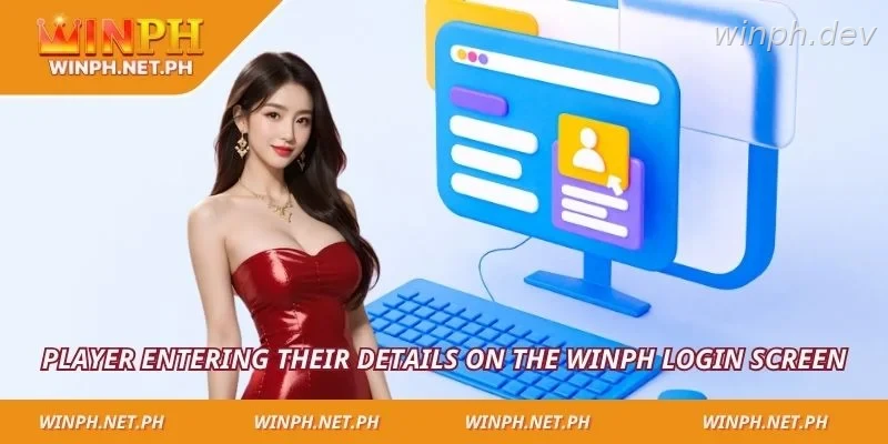Player entering their details on the WINPH login screen